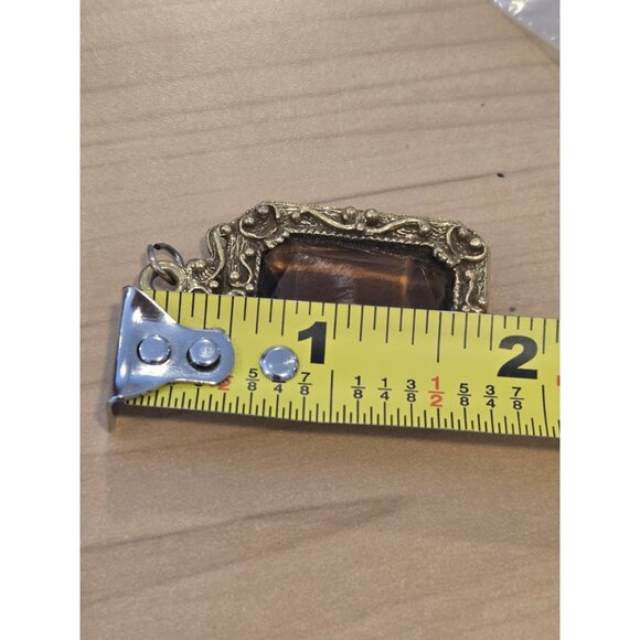 VINTAGE GOLDETTE BROWN CRYSTAL JEWELRY PENDANT ONLY - Picture 3 of 3